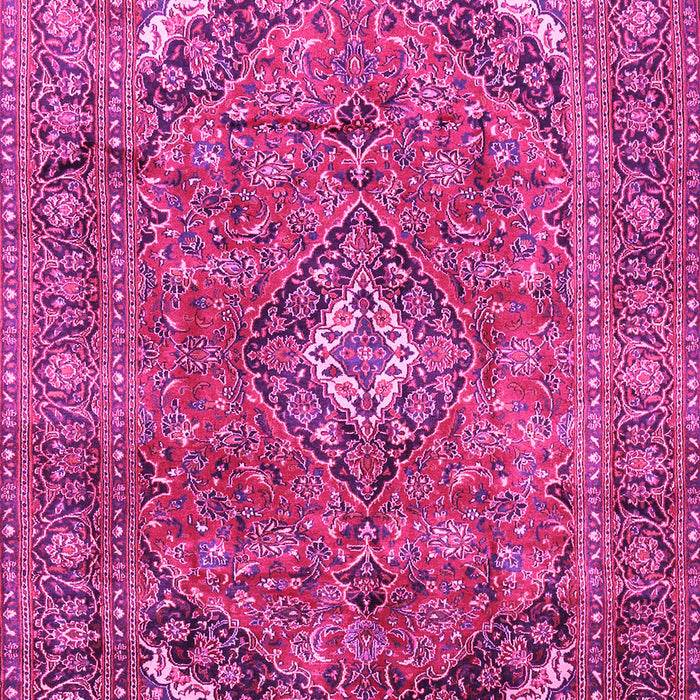 Machine Washable Medallion Pink Traditional Rug, wshtr2875pnk