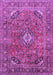 Machine Washable Medallion Purple Traditional Area Rugs, wshtr2875pur