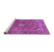 Sideview of Machine Washable Medallion Purple Traditional Area Rugs, wshtr2875pur