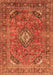 Serging Thickness of Machine Washable Medallion Orange Traditional Area Rugs, wshtr2875org