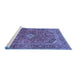 Sideview of Machine Washable Medallion Blue Traditional Rug, wshtr2875blu