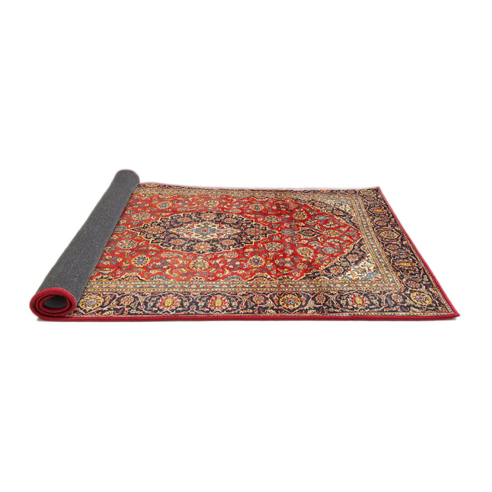 Sideview of Traditional Fire Brick Red Medallion Rug, tr2876