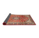 Sideview of Traditional Fire Brick Red Medallion Rug, tr2876