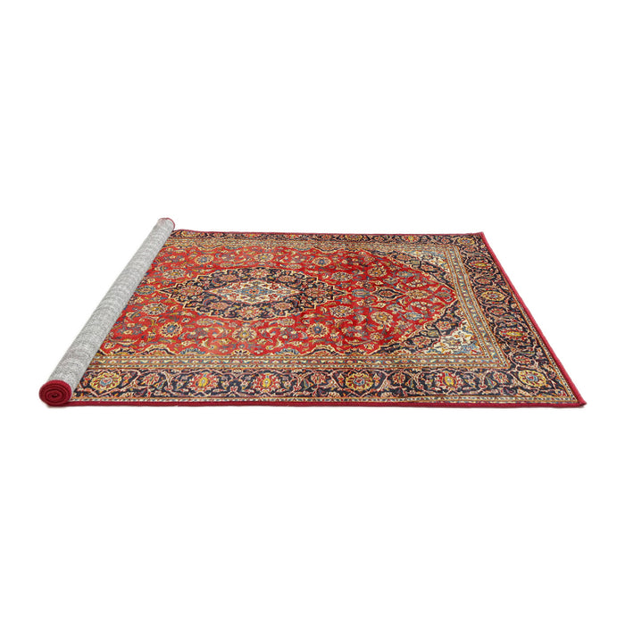 Sideview of Machine Washable Traditional Fire Brick Red Rug, wshtr2876