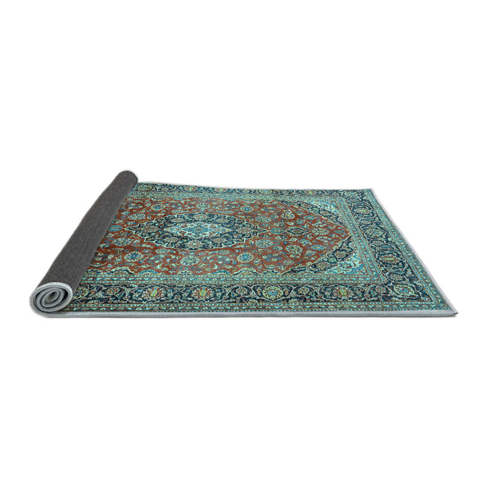 Sideview of Medallion Light Blue Traditional Rug, tr2876lblu