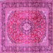 Square Medallion Pink Traditional Rug, tr2876pnk