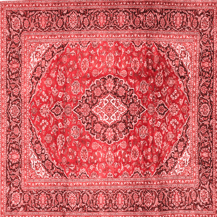 Machine Washable Medallion Red Traditional Rug, wshtr2876red