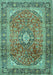 Medallion Turquoise Traditional Rug, tr2876turq