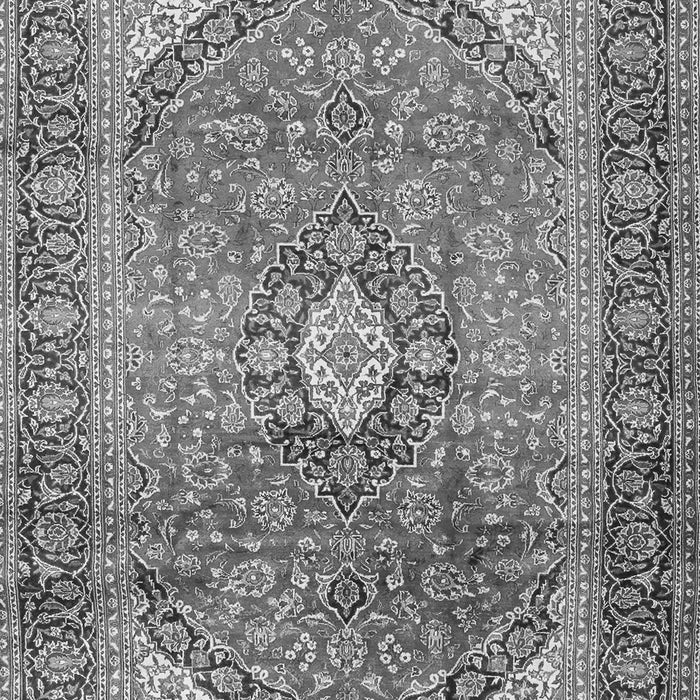 Serging Thickness of Machine Washable Medallion Gray Traditional Rug, wshtr2876gry