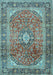 Medallion Light Blue Traditional Rug, tr2876lblu