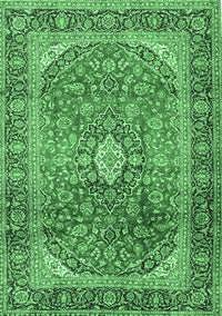 Medallion Emerald Green Traditional Rug, tr2876emgrn