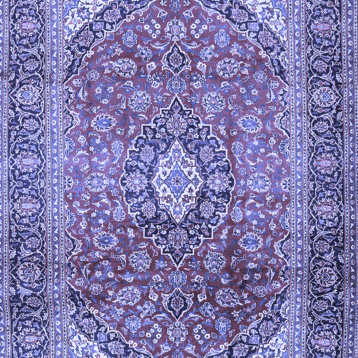 Machine Washable Medallion Blue Traditional Rug, wshtr2876blu