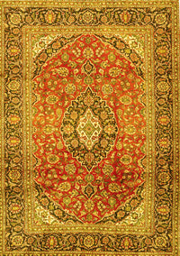 Medallion Yellow Traditional Rug, tr2876yw