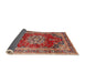 Sideview of Traditional Light Copper Gold Persian Rug, tr2877