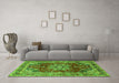 Machine Washable Persian Green Traditional Area Rugs in a Living Room,, wshtr2877grn