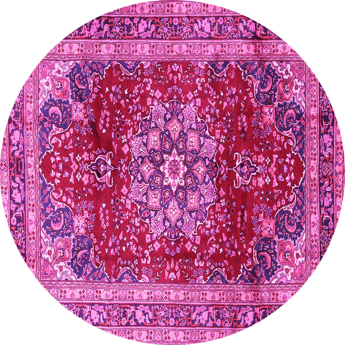 Round Persian Pink Traditional Rug, tr2877pnk