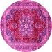 Round Persian Pink Traditional Rug, tr2877pnk