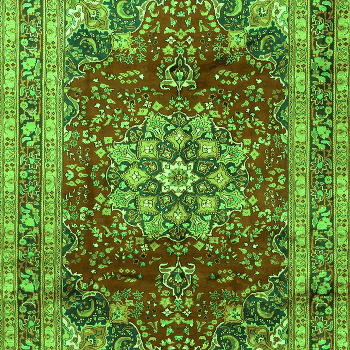 Serging Thickness of Machine Washable Persian Green Traditional Area Rugs, wshtr2877grn