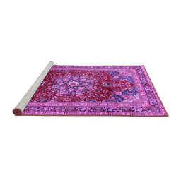 Sideview of Machine Washable Persian Purple Traditional Area Rugs, wshtr2877pur