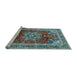 Sideview of Machine Washable Persian Light Blue Traditional Rug, wshtr2877lblu