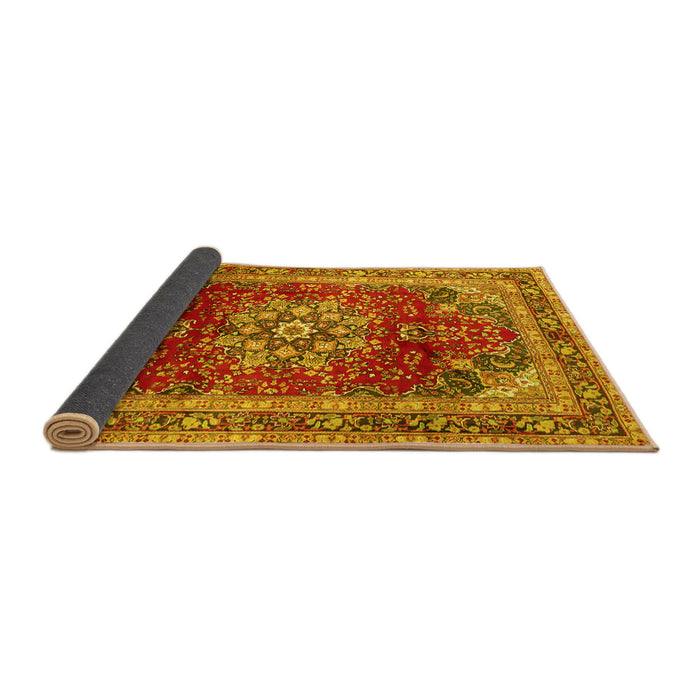 Sideview of Persian Yellow Traditional Rug, tr2877yw