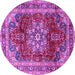 Round Persian Purple Traditional Rug, tr2877pur