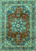 Machine Washable Persian Turquoise Traditional Area Rugs, wshtr2877turq