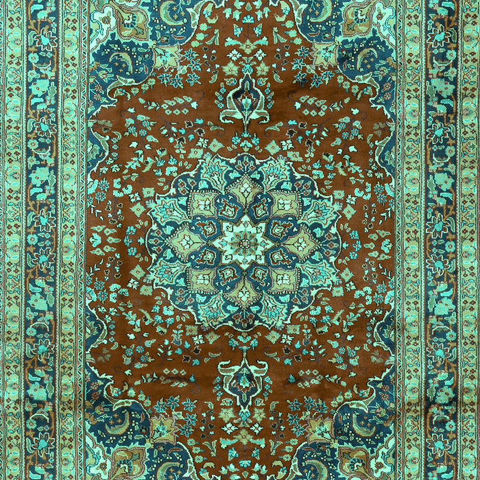 Machine Washable Persian Turquoise Traditional Area Rugs, wshtr2877turq