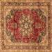 Square Persian Brown Traditional Rug, tr2877brn