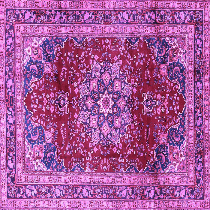 Square Machine Washable Persian Purple Traditional Area Rugs, wshtr2877pur