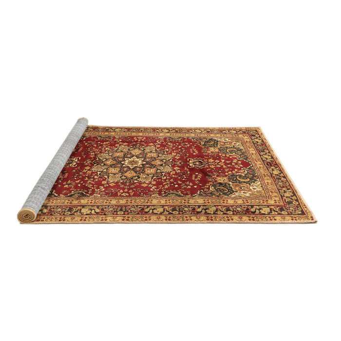 Sideview of Machine Washable Persian Brown Traditional Rug, wshtr2877brn