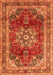 Serging Thickness of Machine Washable Persian Orange Traditional Area Rugs, wshtr2877org