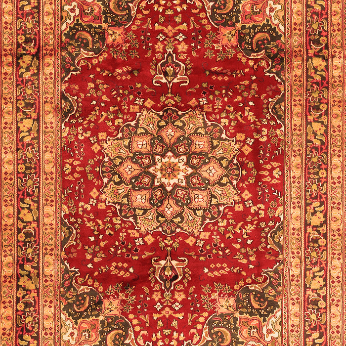 Serging Thickness of Machine Washable Persian Orange Traditional Area Rugs, wshtr2877org