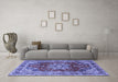 Machine Washable Persian Blue Traditional Rug in a Living Room, wshtr2877blu