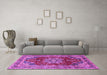 Machine Washable Persian Purple Traditional Area Rugs in a Living Room, wshtr2877pur