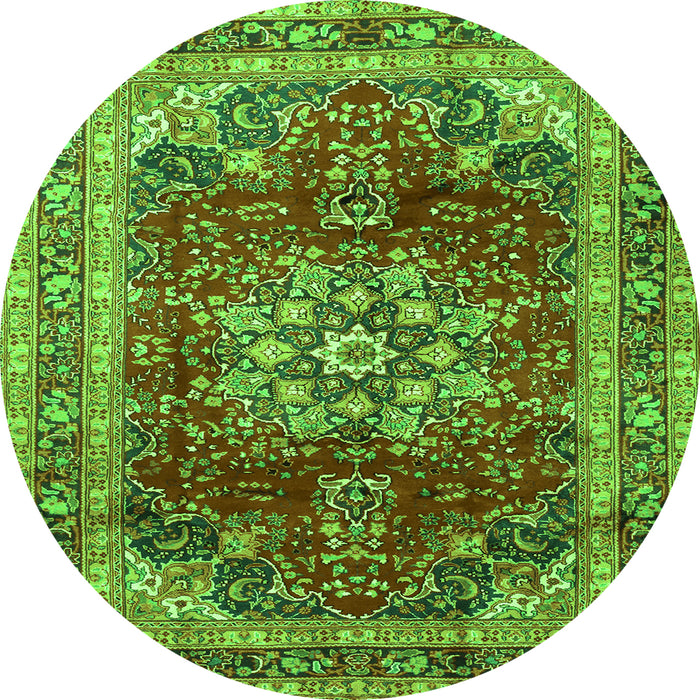 Machine Washable Persian Green Traditional Area Rugs, wshtr2877grn