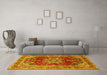 Machine Washable Persian Yellow Traditional Rug in a Living Room, wshtr2877yw