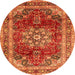 Machine Washable Persian Orange Traditional Area Rugs, wshtr2877org