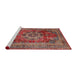 Sideview of Machine Washable Traditional Light Copper Gold Rug, wshtr2878