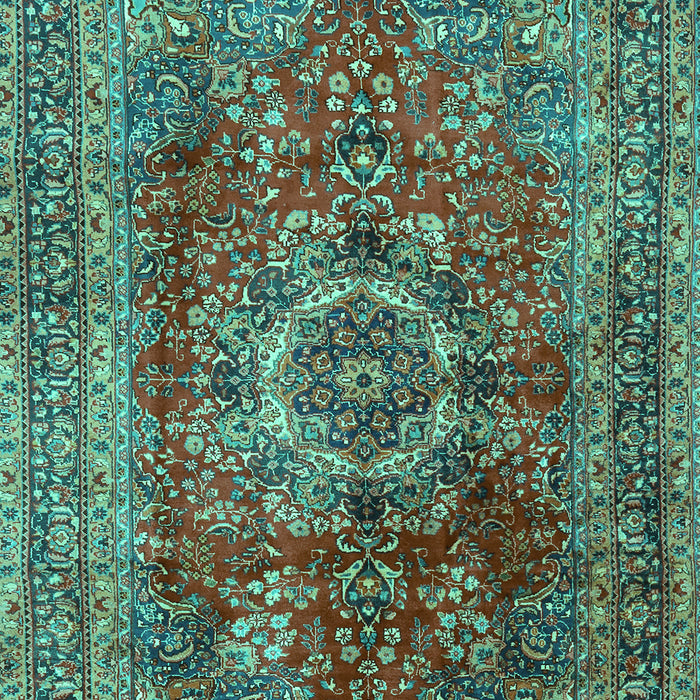 Medallion Turquoise Traditional Rug, tr2878turq