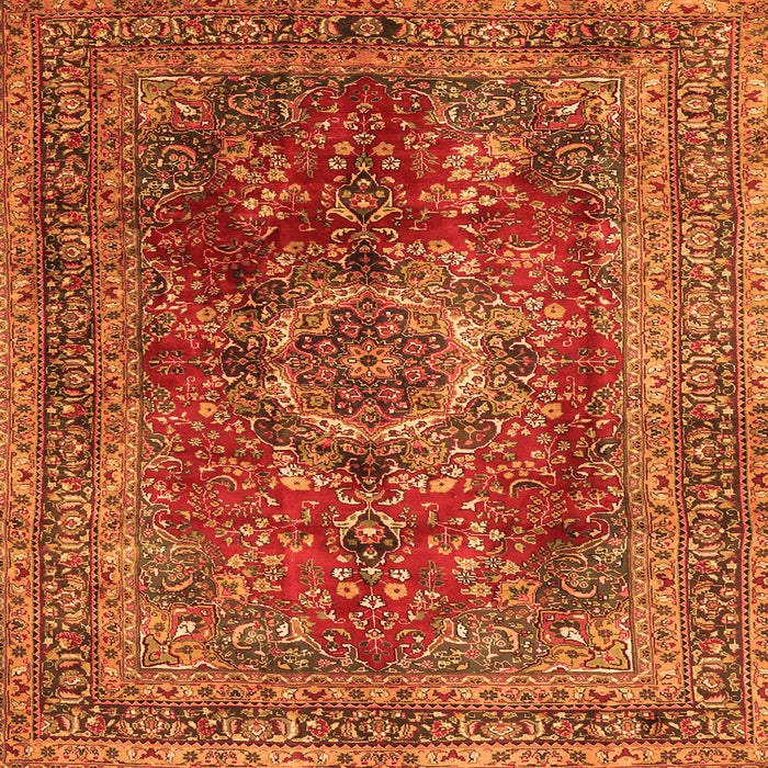 Serging Thickness of Medallion Orange Traditional Rug, tr2878org