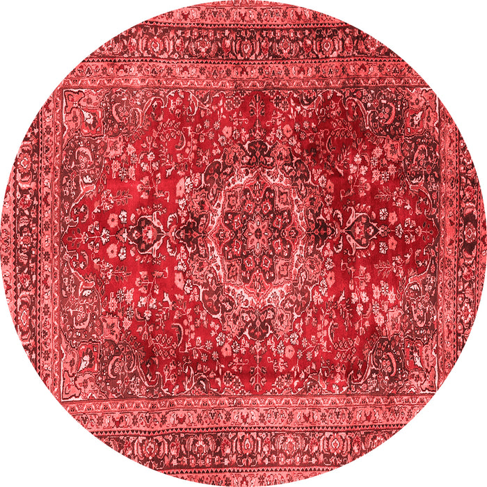 Machine Washable Medallion Red Traditional Rug, wshtr2878red
