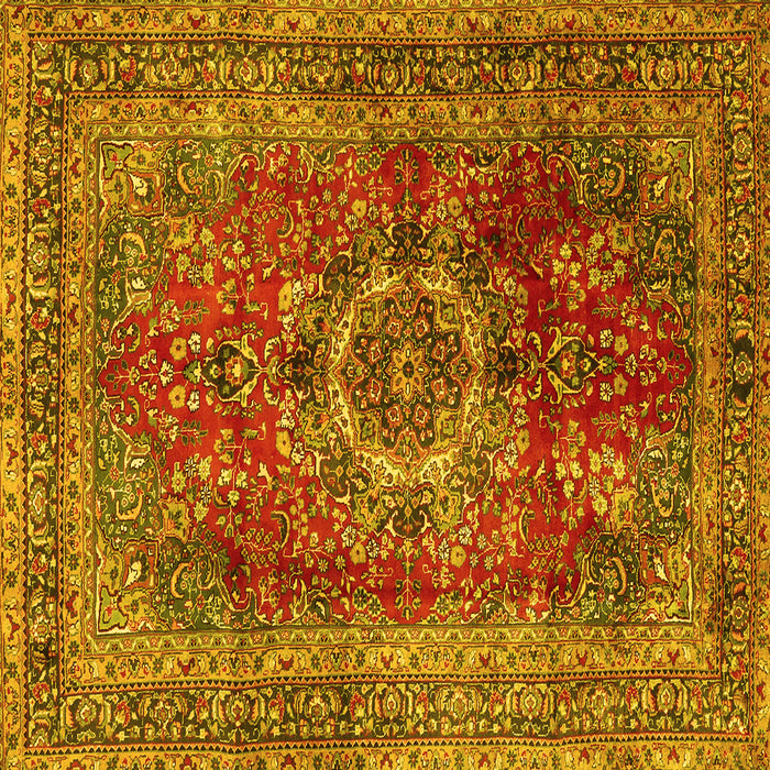 Square Medallion Yellow Traditional Rug, tr2878yw