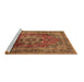 Sideview of Machine Washable Medallion Brown Traditional Rug, wshtr2878brn