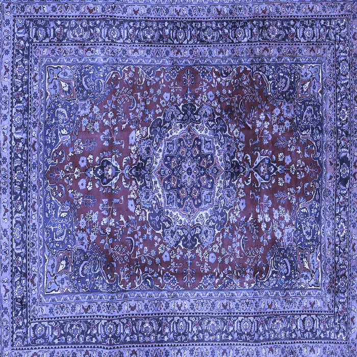 Square Medallion Blue Traditional Rug, tr2878blu