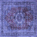 Square Medallion Blue Traditional Rug, tr2878blu