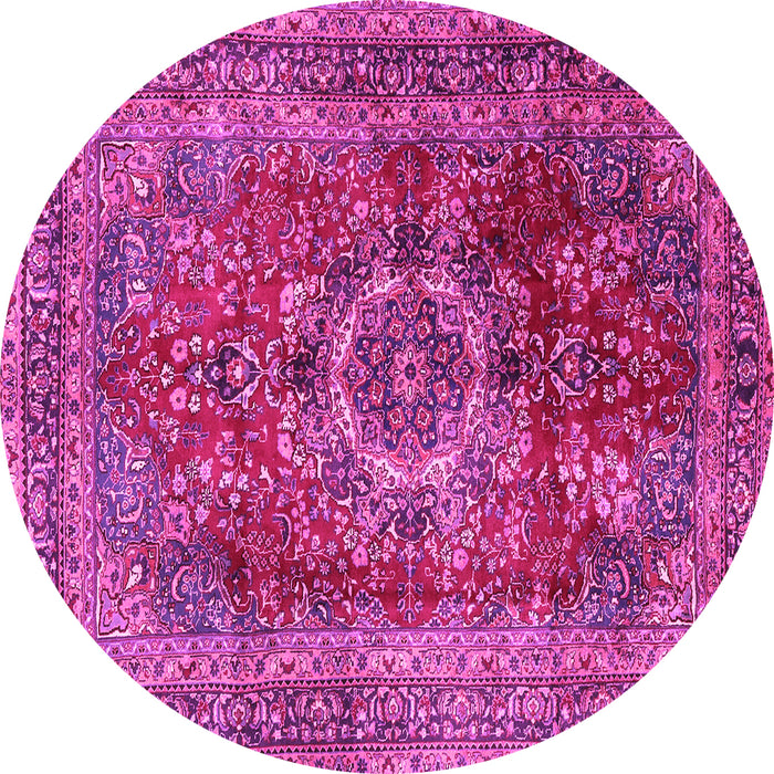 Round Medallion Pink Traditional Rug, tr2878pnk