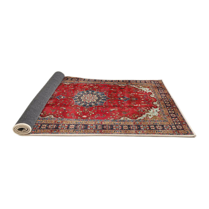 Sideview of Traditional Orange Salmon Pink Medallion Rug, tr2879