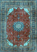 Medallion Light Blue Traditional Rug, tr2879lblu