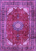 Machine Washable Medallion Purple Traditional Area Rugs, wshtr2879pur